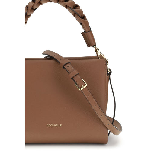 Coccinelle Beige Calf Leather Bos Taurus Shoulder Bag