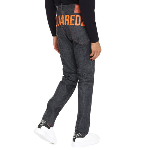 Dsquared² Blue Cotton Straight-Leg Jeans