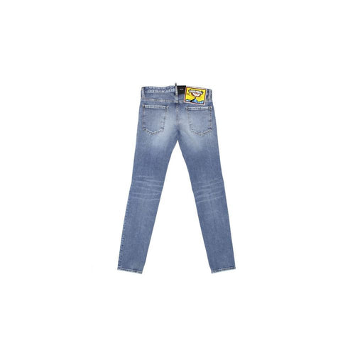Dsquared² Blue Cotton Straight-Leg Jeans