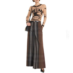 Burberry Brown Cotton Casual Pants