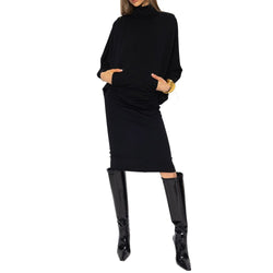 Saint Laurent Black Wool Casual Dress