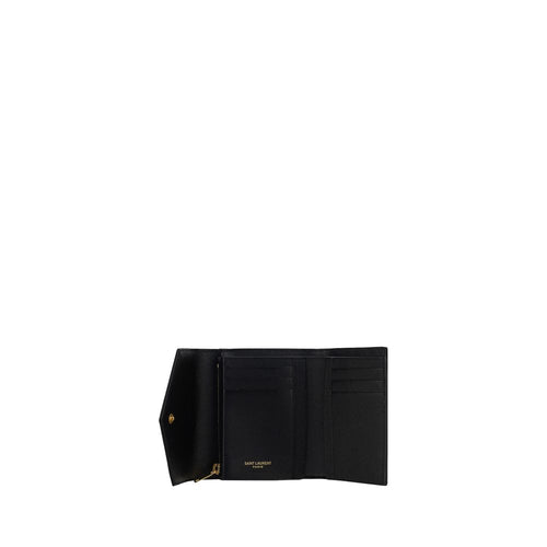 Saint Laurent Black Calf Leather Bos Taurus Wallet