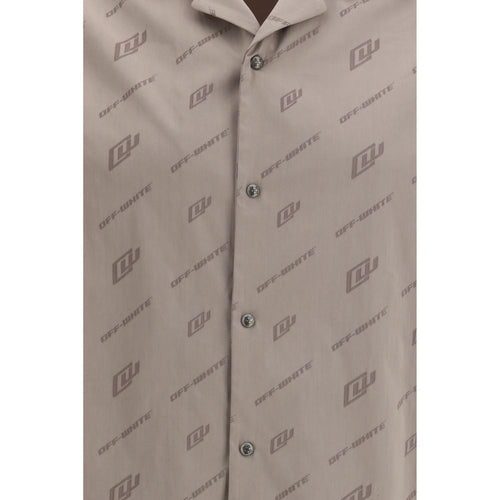 Off-White Beige Viscose Shortsleeve Shirt