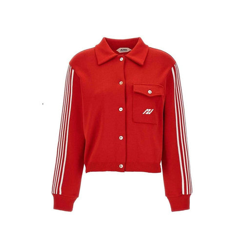 Autry Red Nylon Cardigan
