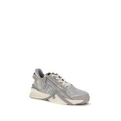 Fendi Gray Polyester Athletic Sneakers