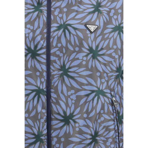 Prada Blue Recycled Polyamide Shell Jacket