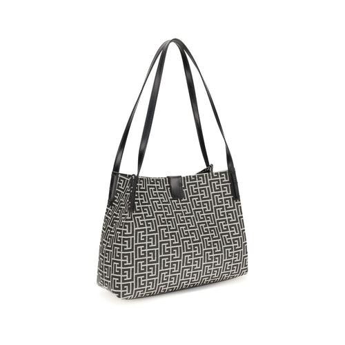 Balmain Black Cotton Shoulder Bag
