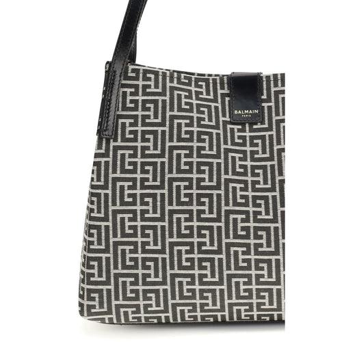 Balmain Black Cotton Shoulder Bag