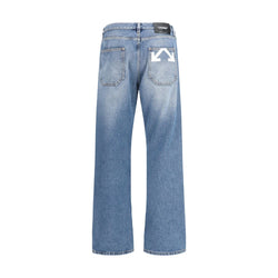 Off-White Blue Cotton Relaxed Fit Jeans