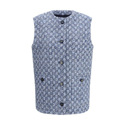 Gucci Blue Cotton Sleeveless Jacket