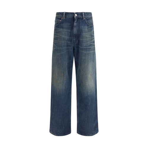 MM6 Blue Cotton Straight-Leg Jeans