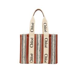 Chloé Brown Linen Tote Bag