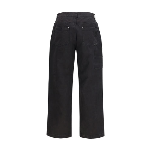 Represent Black Cotton Casual Pants