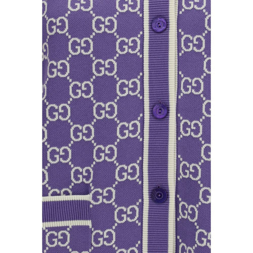 Gucci Purple Cotton Cardigan
