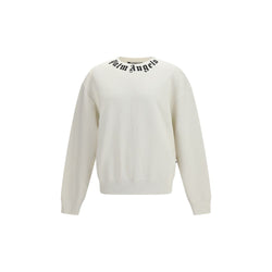 Palm Angels White Cotton Sweatshirt