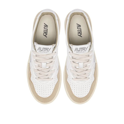 Autry White Goatskin Athletic Sneakers
