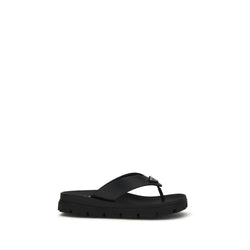 Prada Brown Calf Leather Bos Taurus Flat Sandals
