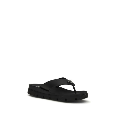 Prada Brown Calf Leather Bos Taurus Flat Sandals