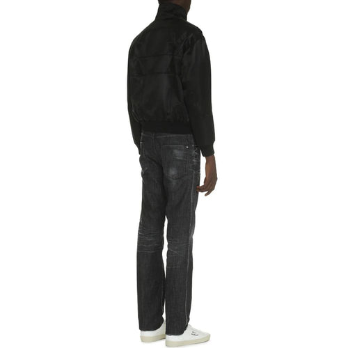Saint Laurent Black Silk Bomber