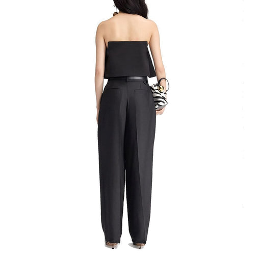 Jacquemus Black Silk Flared Pants
