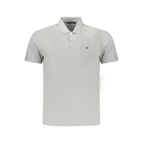 Napapijri Gray Cotton Men's Polo Shirt