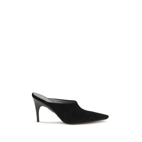Balenciaga Black Suede Leather Mules