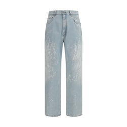 MM6 Blue Cotton Straight-Leg Jeans