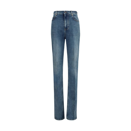 Balenciaga Blue Cotton High-Waisted Jean