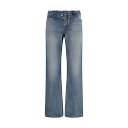 Alexander McQueen Blue Cotton Straight-Leg Jeans
