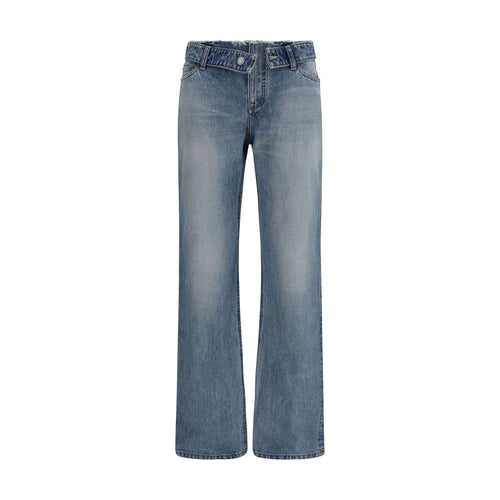 Alexander McQueen Blue Cotton Straight-Leg Jeans