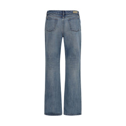 Alexander McQueen Blue Cotton Straight-Leg Jeans