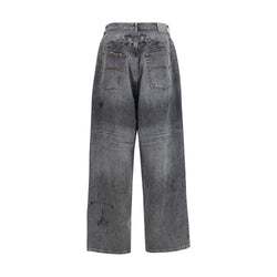 Balenciaga Gray Cotton Relaxed Fit Jeans