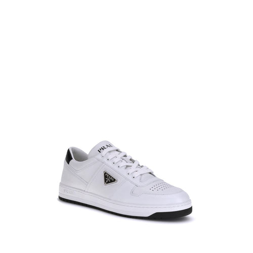 Prada White Calf Leather Bos Taurus Low Top Sneakers