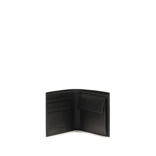 Prada Black Calf Leather Bos Taurus Wallet