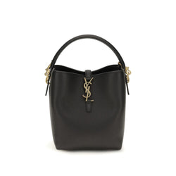 Saint Laurent Black Calf Leather Bos Taurus Backet Bag
