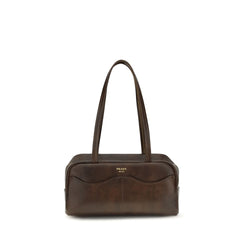 Prada Brown Calf Leather Bos Taurus Shoulder Bag