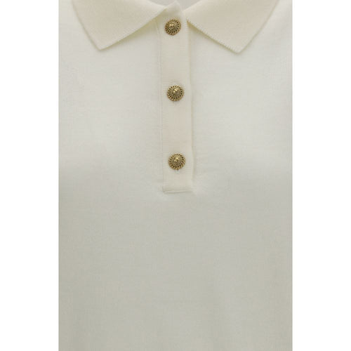 Balmain White Wool Oves Aries Polo Shirt
