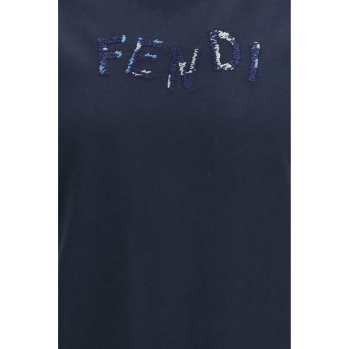 Fendi Blue Cotton T-Shirt