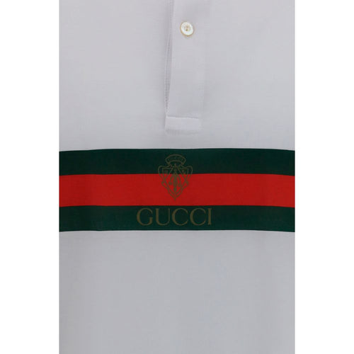 Gucci White Cotton Polo Shirt