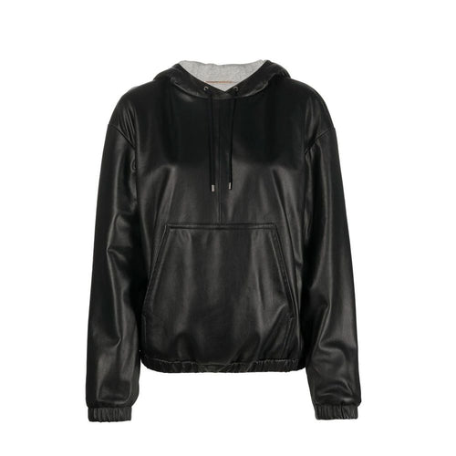 Saint Laurent Black Leather Tank Tops
