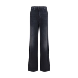 Gucci Black Cotton Straight-Leg Jeans