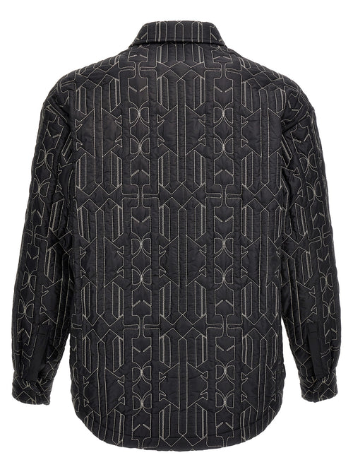 Palm Angels Gray Polyamide Shell Jacket