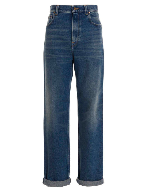 Golden Goose Blue Cotton Straight-Leg Jeans