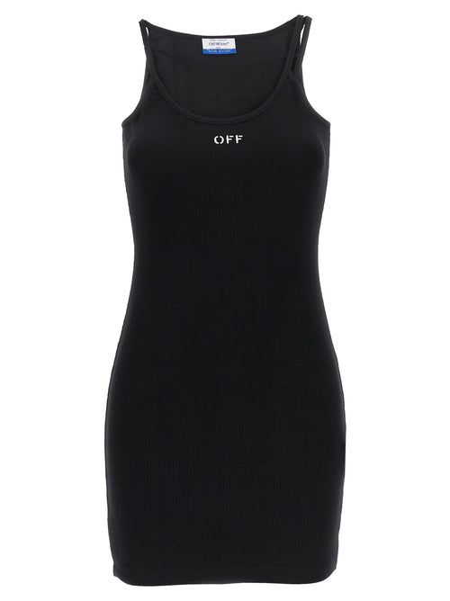Off-White Black Cotton Short Dress