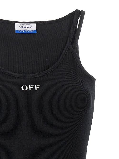 Off-White Black Cotton Short Dress