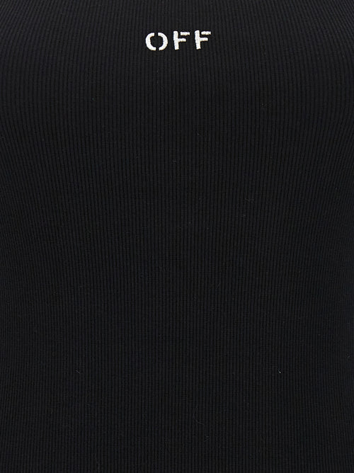 Off-White Black Cotton Short Dress