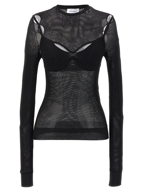 Off-White Black Viscose Tank Tops