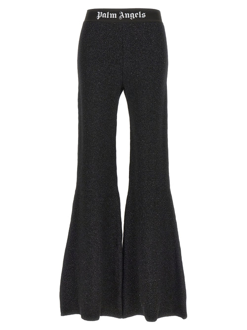 Palm Angels Black Viscose Flared Pants