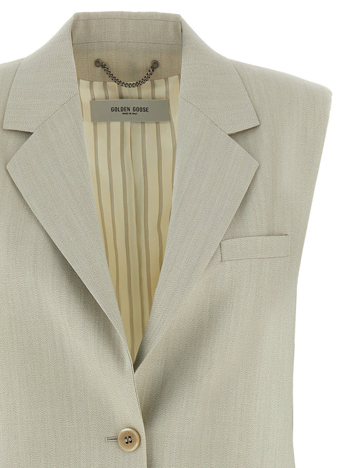 Golden Goose Beige Virgin Wool Sleeveless Jacket