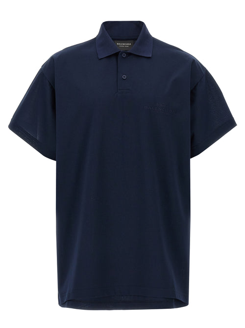 Balenciaga Blue Cotton Polo Shirt